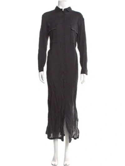 Pre-owned Fabiana Filippi Linen Long Dress In Blue