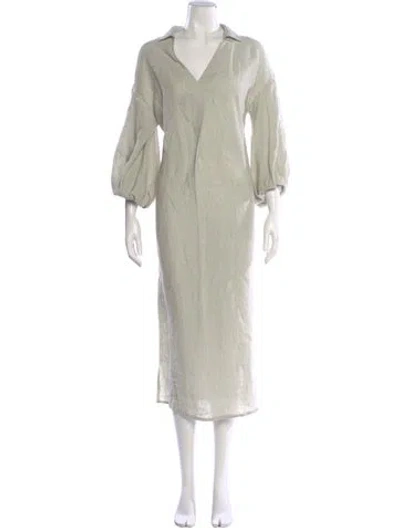 Pre-owned Fabiana Filippi Linen Long Dress In Neutral