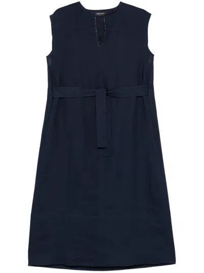 Fabiana Filippi Linen Maxi Dress In Blue