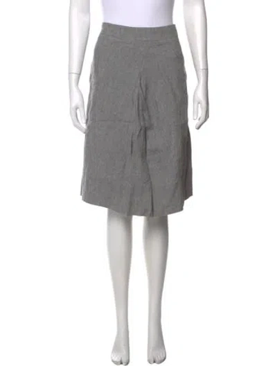 Pre-owned Fabiana Filippi Linen Midi Length Skirt In Grey