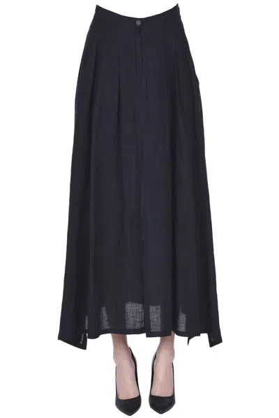 Fabiana Filippi Linen Midi Skirt In Black