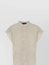 Fabiana Filippi Linen Shirt With Micro Metal Beads In Gray
