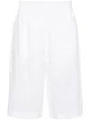 Fabiana Filippi Elasticated-waistband Linen Shorts In White