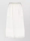 Fabiana Filippi Linen Skirt With Elastic Waistband And Sheer Fabric In White