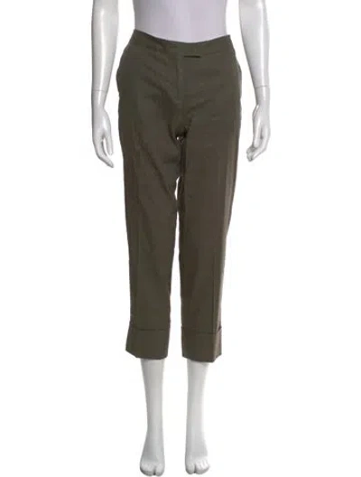 Pre-owned Fabiana Filippi Linen Straight Leg Pants In Green