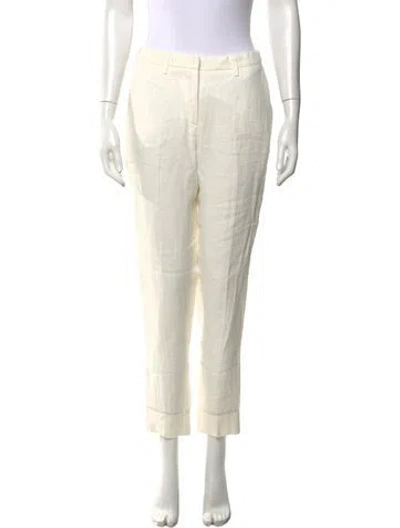 Pre-owned Fabiana Filippi Linen Straight Leg Pants In Neutral