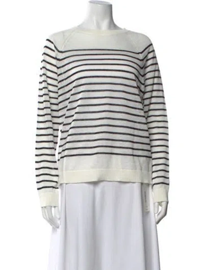 Pre-owned Fabiana Filippi Linen Striped Sweater In White