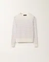 Fabiana Filippi Striped Sweater In White/lavender