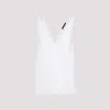 Fabiana Filippi V-neck Linen Blouse In Bianco Ottico