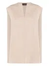 Fabiana Filippi Linen Top In Neutrals