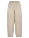 Fabiana Filippi Relaxed Fit Wide Leg Linen Trousers In Beige