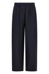 Fabiana Filippi Relaxed-fit Linen Trousers With Elastic Waistband In Blue