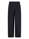 Fabiana Filippi Relaxed-fit Linen Trousers With Elastic Waistband In Blue