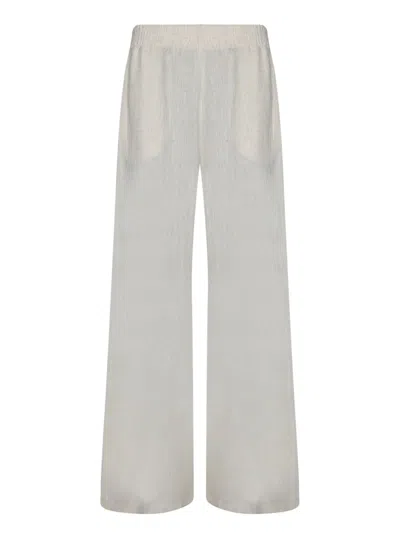 Fabiana Filippi Wide-leg Trousers With Soft Texture And High-quality Fabric Blend In Beige