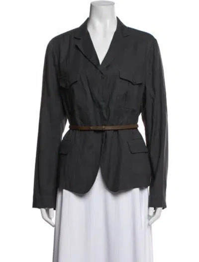Pre-owned Fabiana Filippi Linen Utility Jacket In Grey