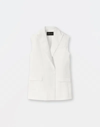 Fabiana Filippi Linen Viscose Cloth Double Breasted Vest In White