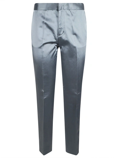 Fabiana Filippi Linen Viscose Cloth Regular Trousers In Avion Blue
