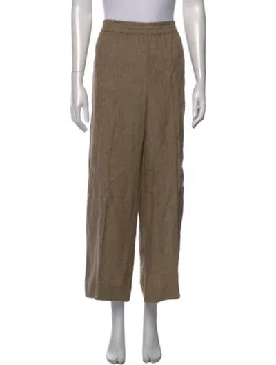 Pre-owned Fabiana Filippi Linen Wide Leg Pants In Brown
