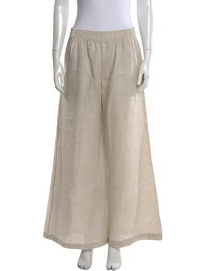 Pre-owned Fabiana Filippi Linen Wide Leg Pants In Neutral