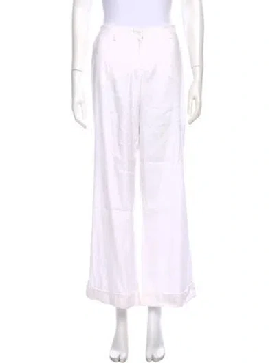 Pre-owned Fabiana Filippi Linen Wide Leg Pants In White