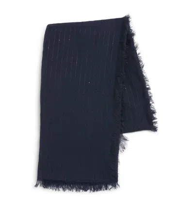Fabiana Filippi Linen-blend Embellished Shawl In Purple