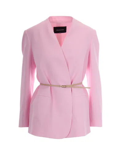 Fabiana Filippi Linen-viscose Oversize Jacket In Pink