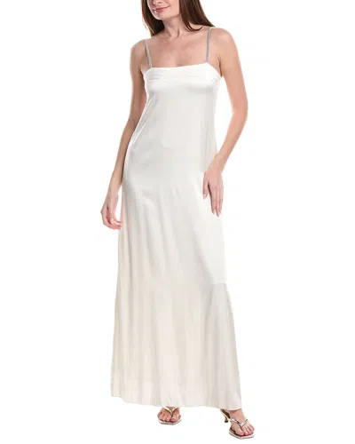 Fabiana Filippi Lingerie Strap Silk-blend Maxi Dress In White