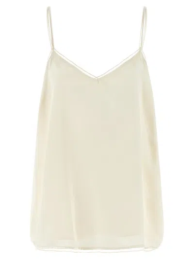 Fabiana Filippi Filo Diamante Sheer Lightweight Spaghetti Strap Top In Yellow