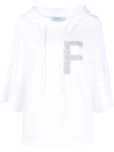 Fabiana Filippi Logo-embroidered Cotton Hoodie In White