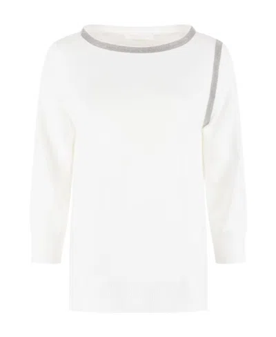 Fabiana Filippi Relaxed Fit Embellished Sweatshirt In White