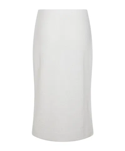 Fabiana Filippi Logo Pencil Skirt In White