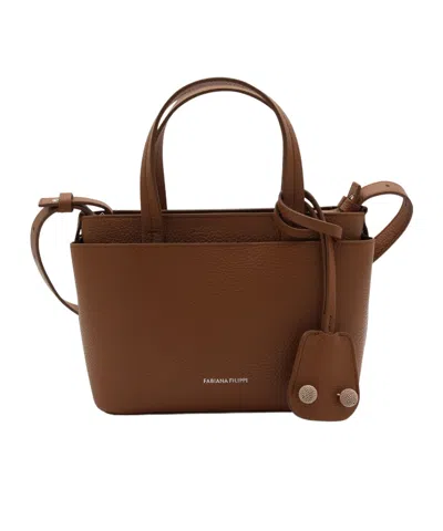 Fabiana Filippi Logo Printed Tote Bag In Brown