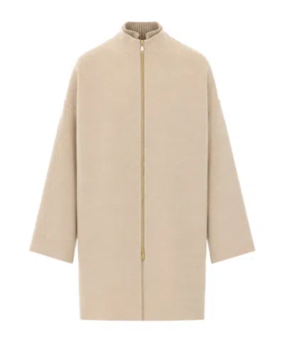 Fabiana Filippi Long Coat In Brown