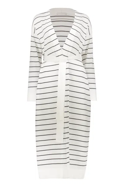 Fabiana Filippi Long Cotton Cardigan In White