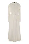 Fabiana Filippi Waist-cinched Cotton Poplin Dress With Diamond Thread