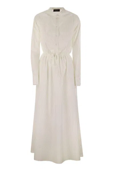 Fabiana Filippi Long Cotton Chemisier Dress In White