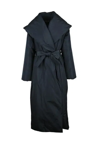 Fabiana Filippi Long Down Jacket With Belt - Black
