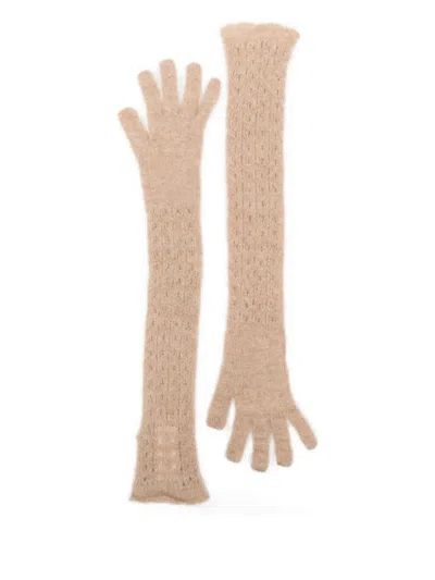 Fabiana Filippi Long-fingerless Gloves In Neutral