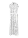 Fabiana Filippi Long Flower Pattern Dress With Belt In Multicolour