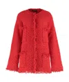 Fabiana Filippi Long Jacket With Boucle Effect In Red