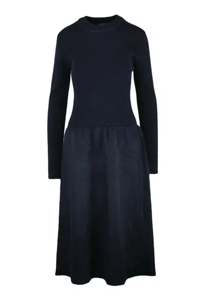 Fabiana Filippi Long Knit Dress - Black In Blue