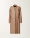 Fabiana Filippi Long Nappa Leather Jacket In Brown