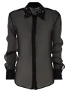 Fabiana Filippi Women's Silk Organza Shirt With Embroidery In Black