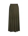 Fabiana Filippi Long Pleated Muslin Skirt In Green In Green
