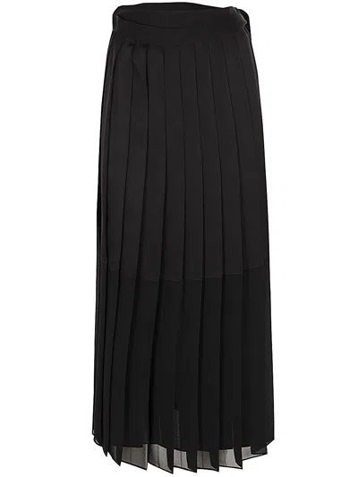 Fabiana Filippi Long Pleated Skirt In Black