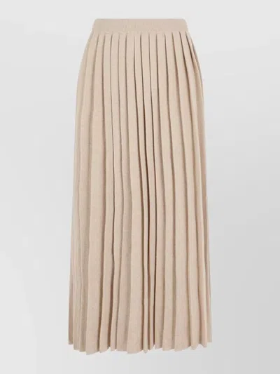 Fabiana Filippi Long Pleated Skirt High Waist Design In Neutral