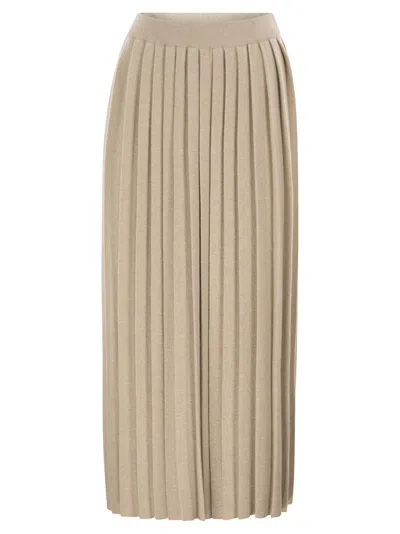 Fabiana Filippi Pleated Knitted Skirt In Brown