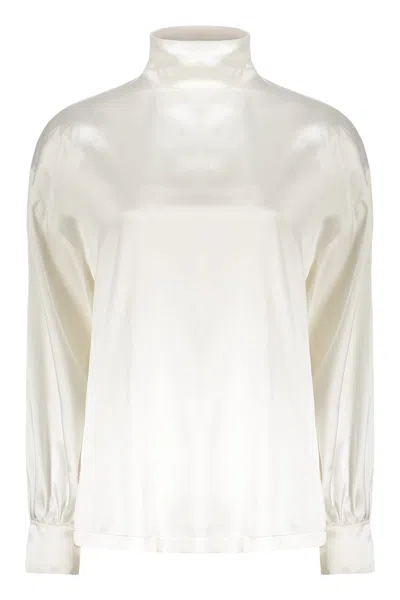 Fabiana Filippi Long Sleeve Blouse In White