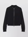 Fabiana Filippi Long Sleeve Bomber Jacket With Ribbed Cuffs In Black