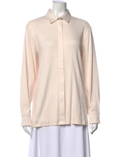Pre-owned Fabiana Filippi Long Sleeve Button-up Top In Neutral